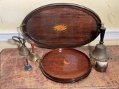 Ca. 1900 oval mahogany tray wi