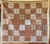 Ca. 1930s handmade quilt in br