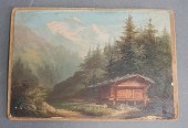 CABIN IN THE WOODS, OIL ON CAN