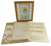 CALLIGRAPHY SAMPLES, FOUR PIEC