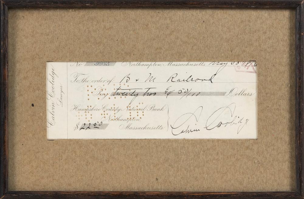 CALVIN COOLIDGE SIGNED CHECK