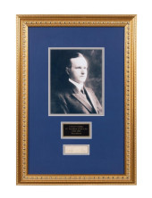 CALVIN COOLIDGE SIGNED CUT PIE