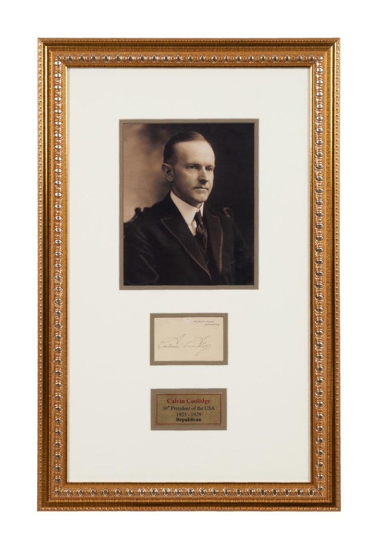 CALVIN COOLIDGE SIGNED WHITE
