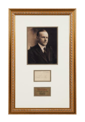 CALVIN COOLIDGE SIGNED WHITE H