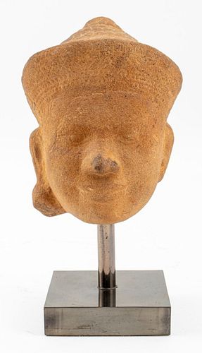 CAMBODIAN KHMER SANDSTONE CARVED