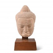 CAMBODIAN KHMER STONE HEAD OF