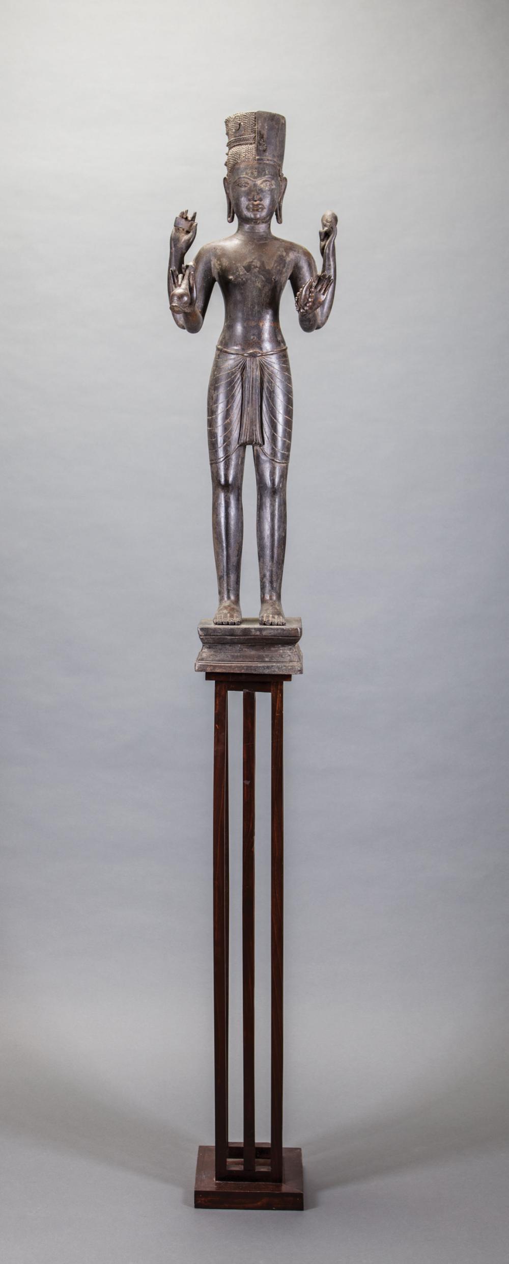 CAMBODIAN/KHMER BRONZE FOUR-ARMED