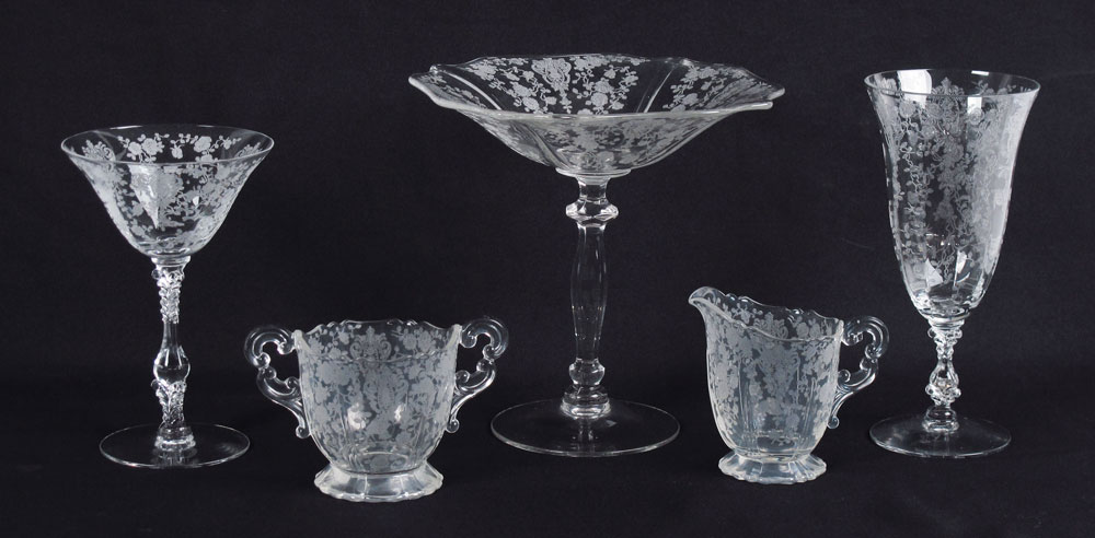 CAMBRIDGE ROSE POINT ELEGANT ETCHED