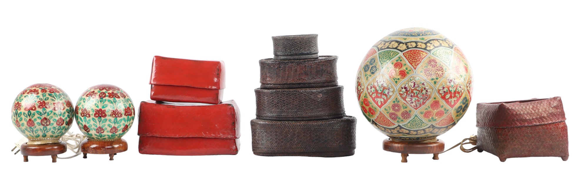 Camel bladder lamps and woven betel