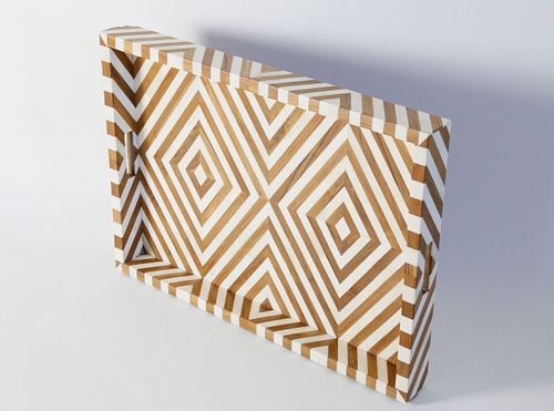 CAMEL BONE AND MANGO WOOD GEOMETRIC
