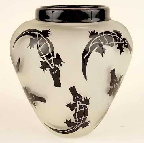 CAMEO ART GLASS VASE DATED AND