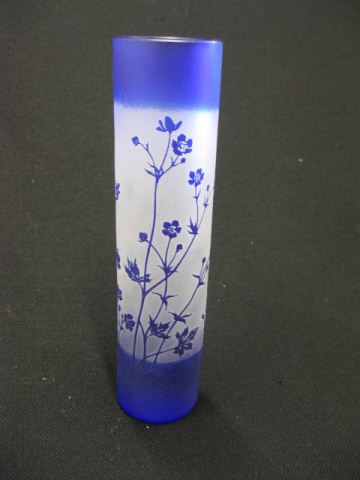 Cameo Art Glass Vase fine blue