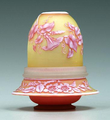 Cameo glass fairy lamp, red and