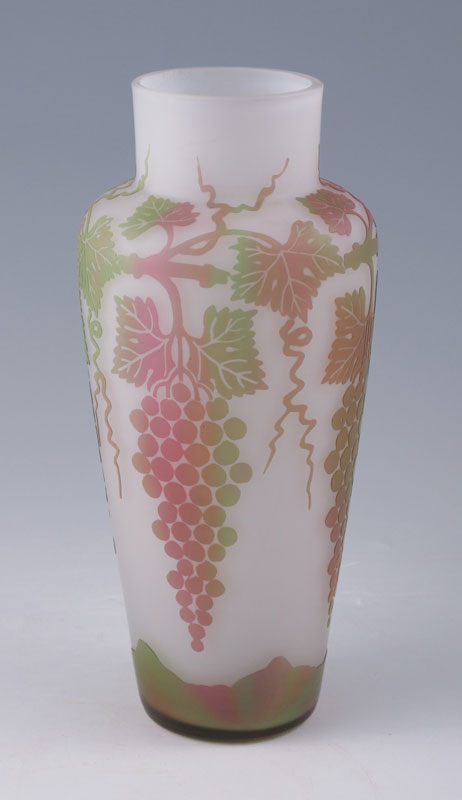 CAMEO GLASS VASE: Signed BW in