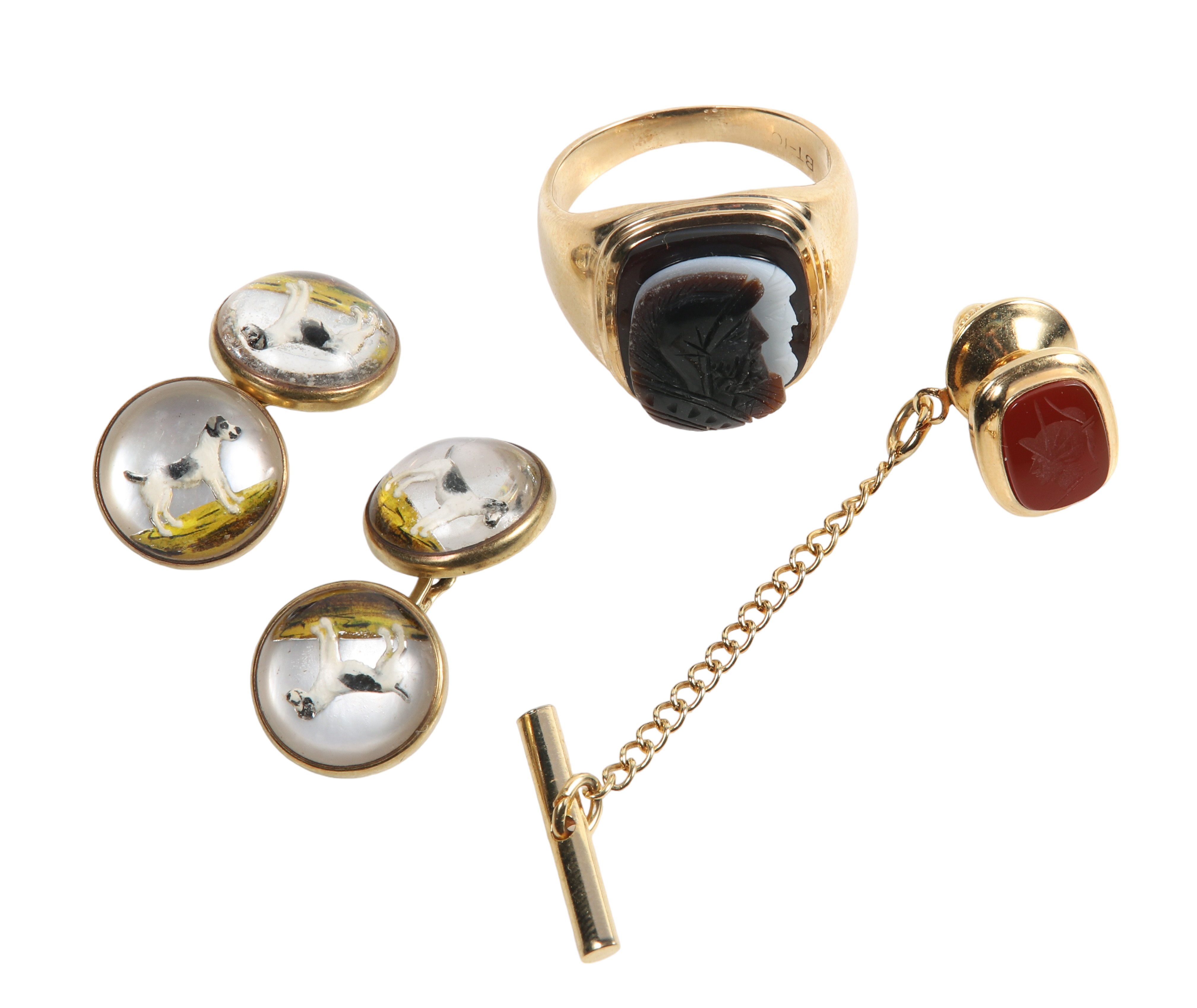 Cameo Ring, Intaglio Tie Pin and