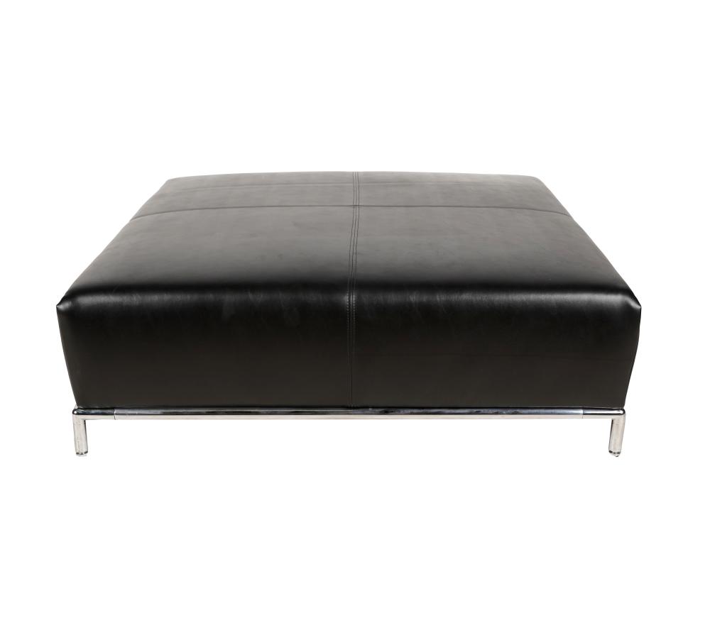 CAMERICH BLACK LEATHER OTTOMANon