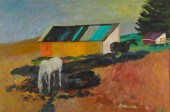 CAMERON BOOTH HORSES OIL ON CA