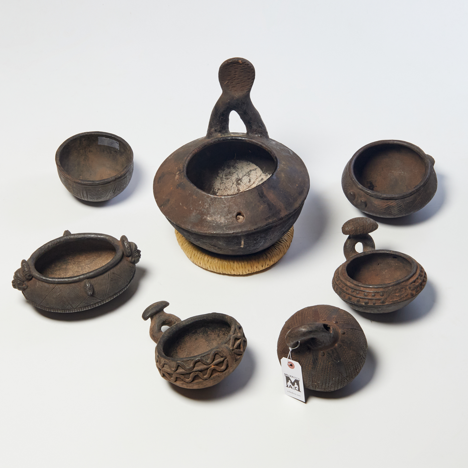 CAMEROON REGION, (7) CLAY POTS 12"h