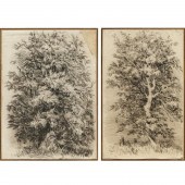 CAMILLE FLERS, PAIR CHARCOAL S