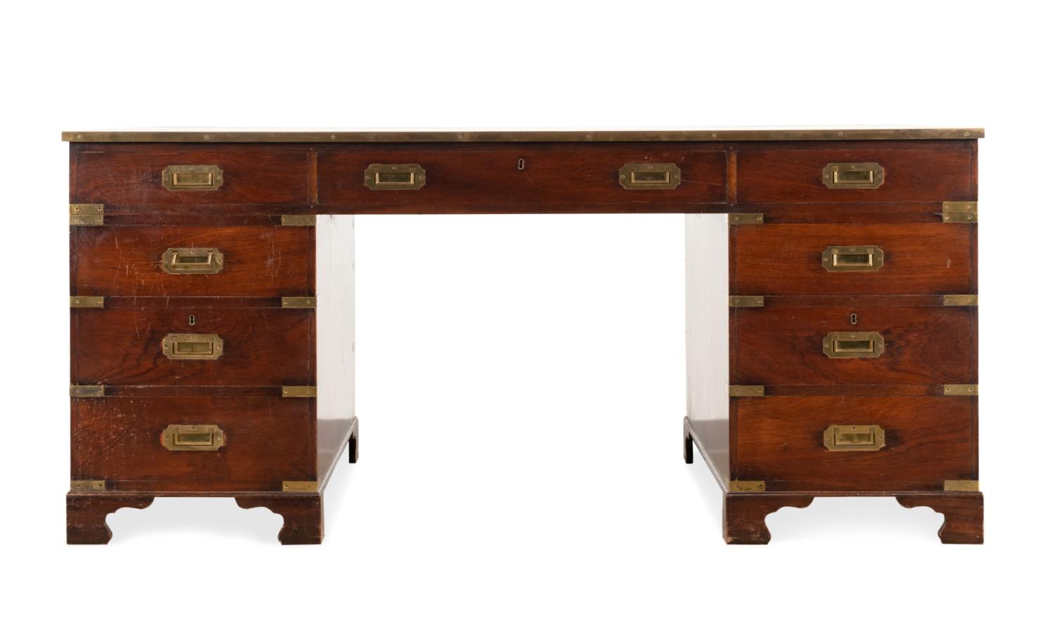 CAMPAIGN STYLE DOUBLE PEDESTAL