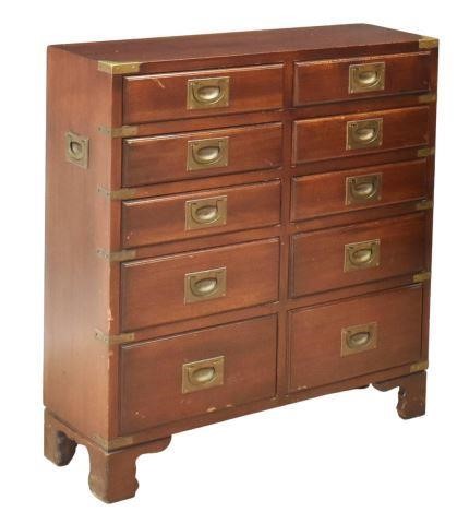 CAMPAIGN STYLE MAHOGANY CHEST OF