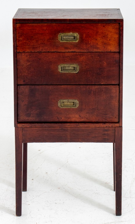 CAMPAIGN STYLE THREE-DRAWER CHEST