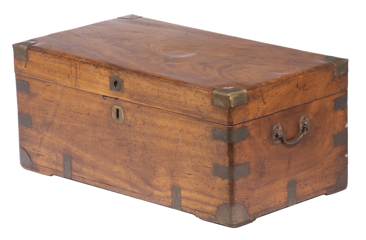 CAMPHOR WOOD TRUNK 19th c. Brass