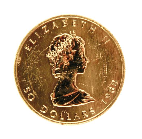 Canadian 1988 Gold Maple Leaf $50