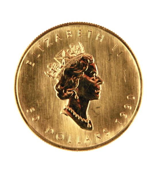 Canadian 1990 Gold Maple Leaf $50