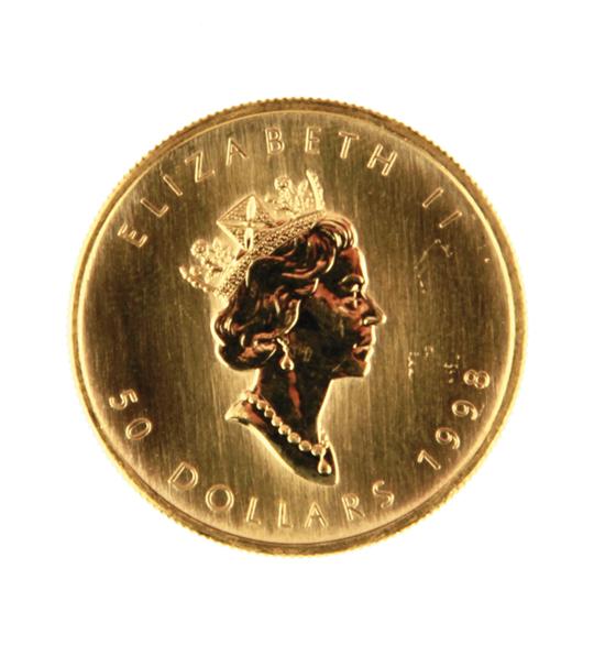 Canadian 1998 Gold Maple Leaf $50
