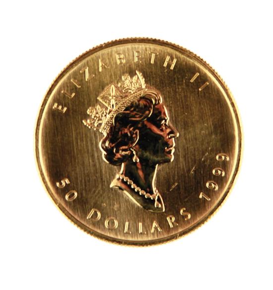 Canadian 1999 Gold Maple Leaf $50