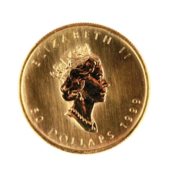 Canadian 1999 Gold Maple Leaf $50