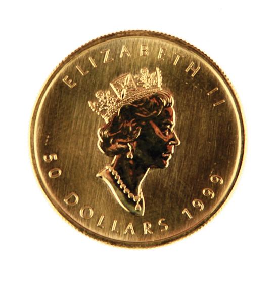 Canadian 1999 Gold Maple Leaf $50