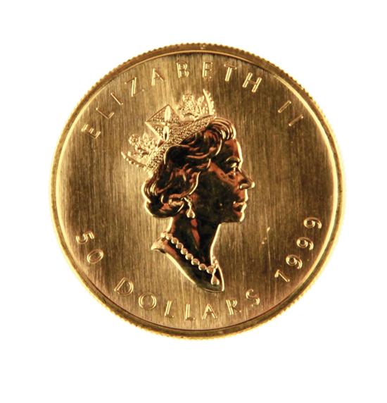 Canadian 1999 Gold Maple Leaf $50