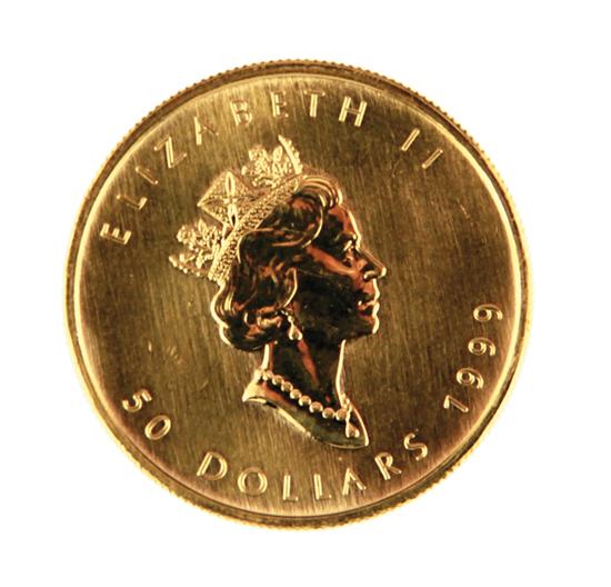 Canadian 1999 Gold Maple Leaf $50