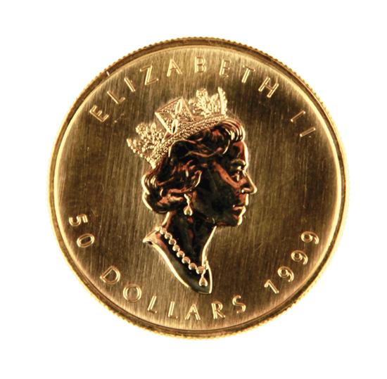 Canadian 1999 Gold Maple Leaf $50