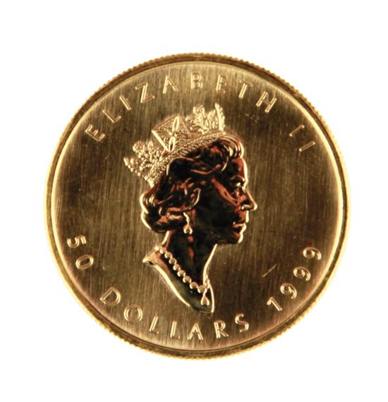Canadian 1999 Gold Maple Leaf $50
