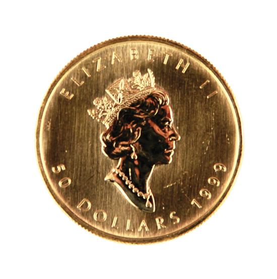 Canadian 1999 Gold Maple Leaf $50