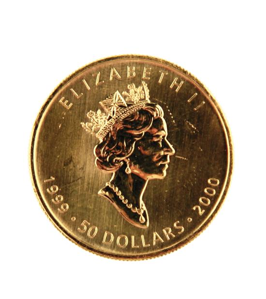 Canadian 2000 Gold Maple Leaf $50
