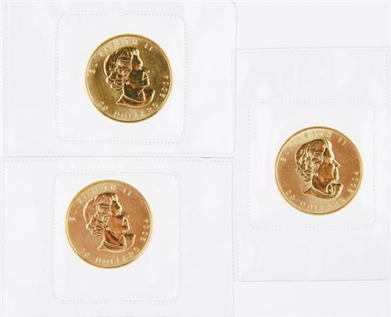 Canadian 2004 Gold Maple Leaf $20