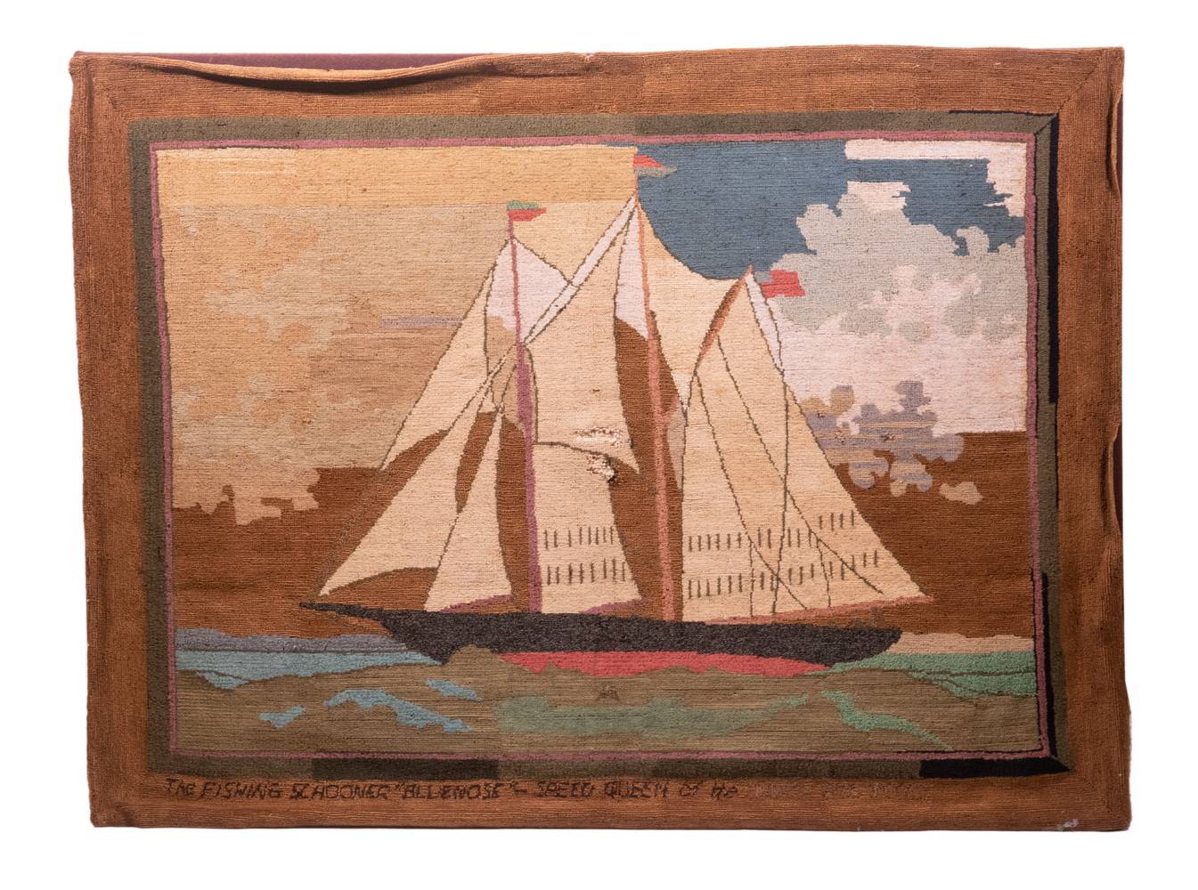 CANADIAN HOOKED RUG OF SCHOONER