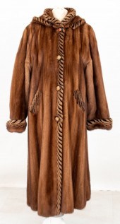 CANADIAN MINK HOODED FULL-LENG