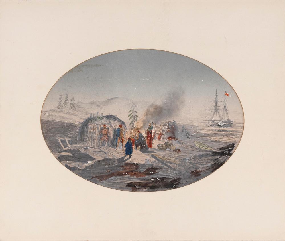 CANADIAN SCHOOL (1853,), CAMP SCENE