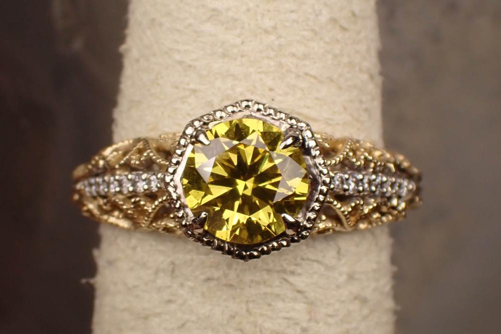 CANARY DIAMOND AND FOURTEEN KARAT