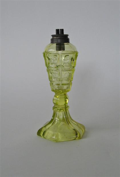 Canary yellow pressed glass fluid