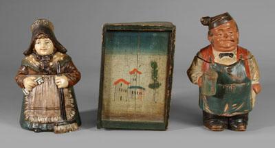 Candle box, tobacco jars: molded