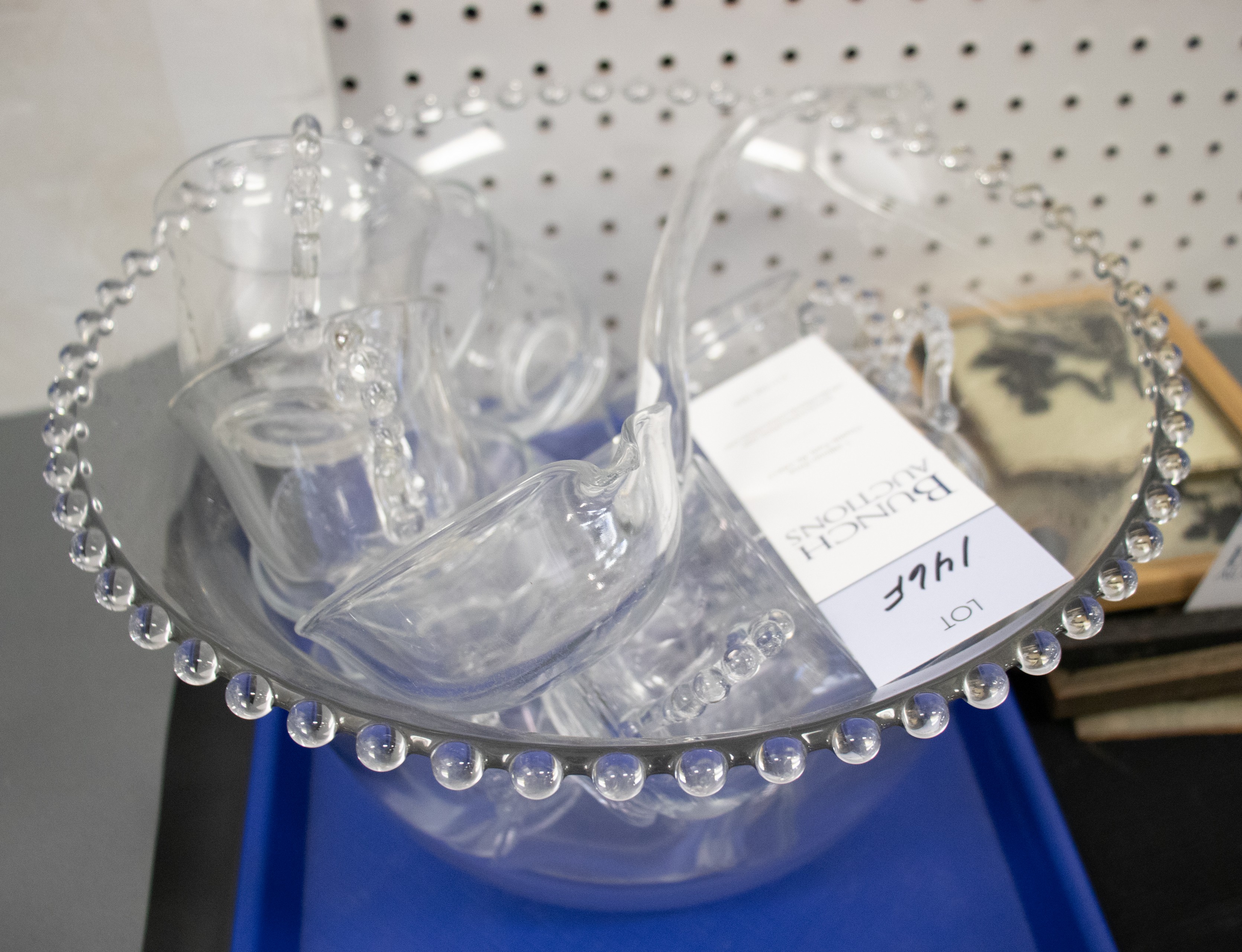 Candlewick punch bowl set, c/o bowl