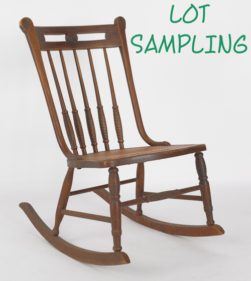 Cane seat rocker together with a