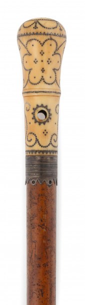 CANE WITH PIQUÉ HANDLE 18TH CE