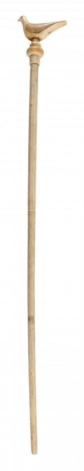 CANE WITH SCRIMSHAW WHALE IVOR